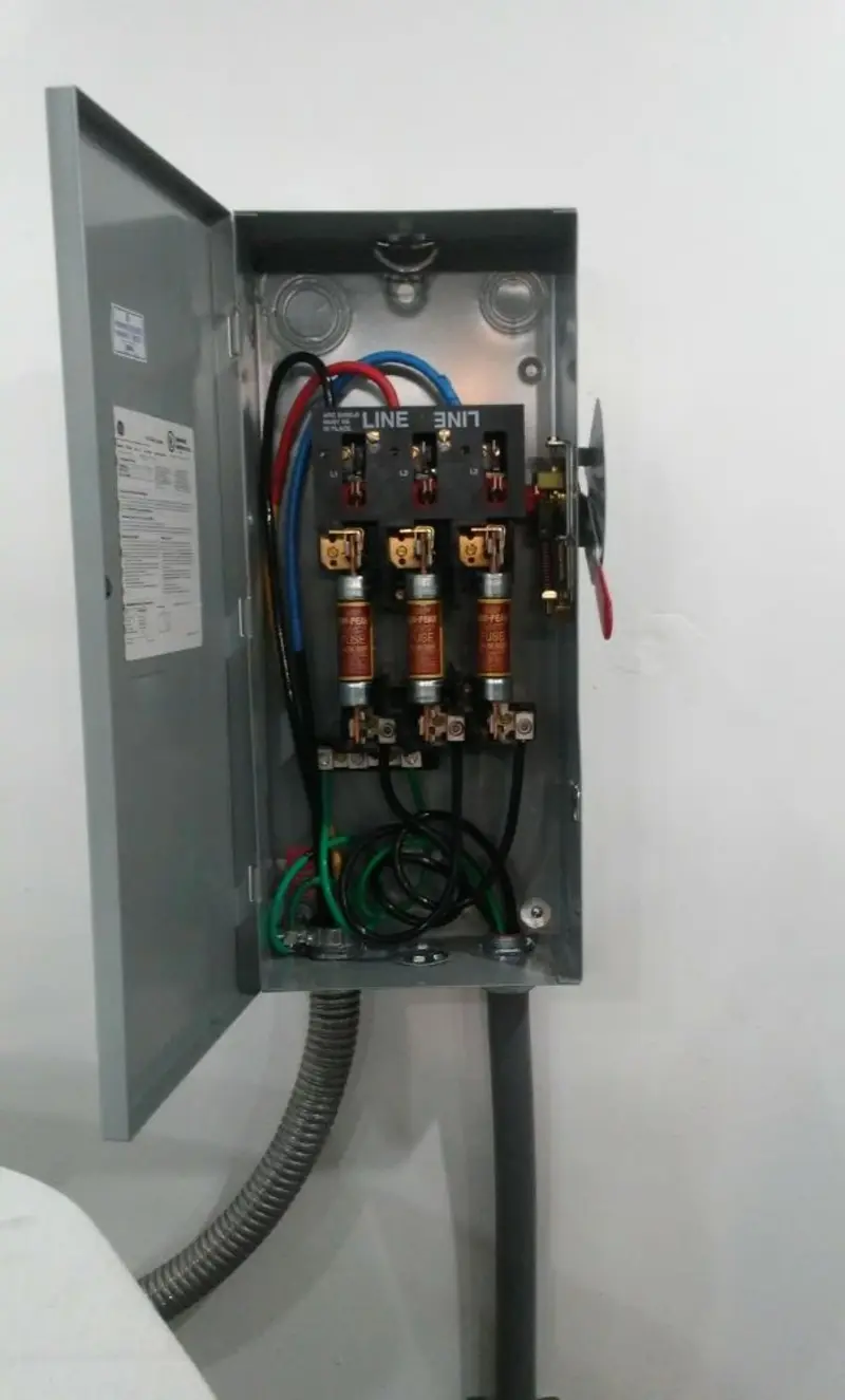 Three-phase disconnect switch installed for Smoke Detector Installation in East Brunswick
